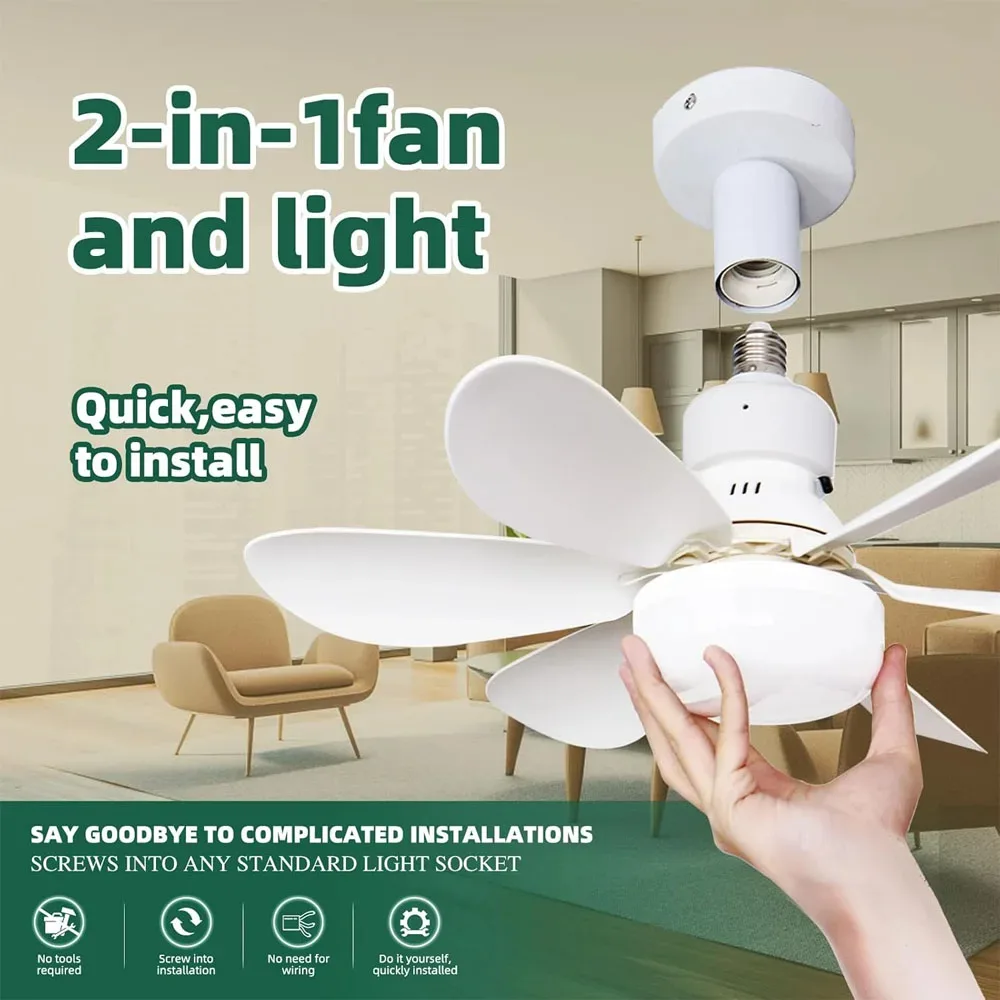 E27 Base LED Ceiling Fan Light with Remote Control