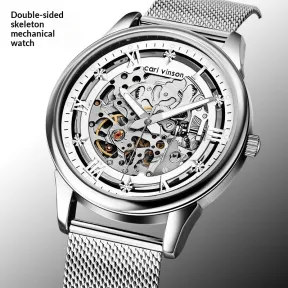 Fully Automatic Hollowed-Out Watch Gold Dial