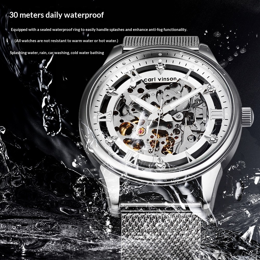 Fully Automatic Hollowed-Out Mens Mechanical Watch 8