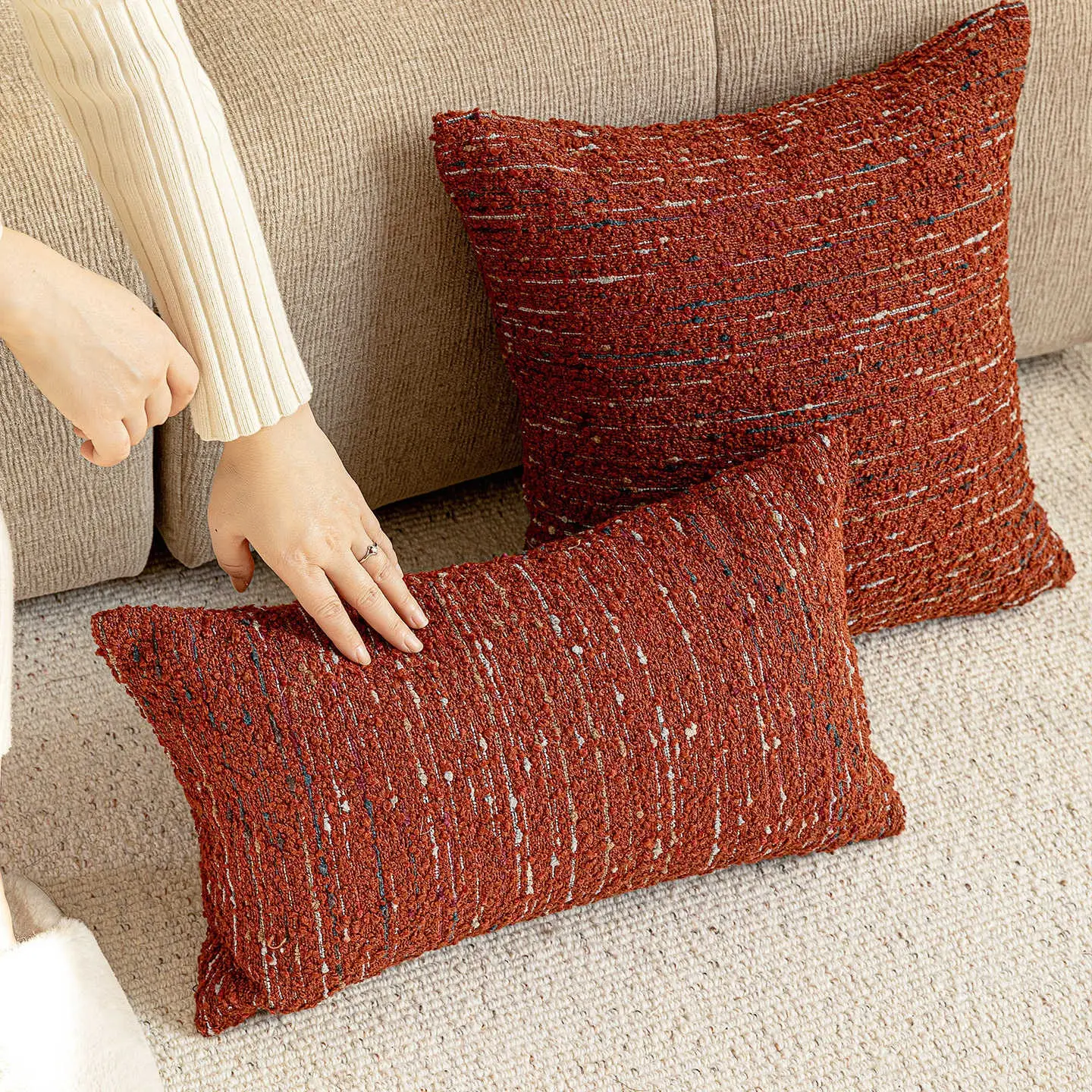 Retro Circular Yarn-textured Pillowcase
