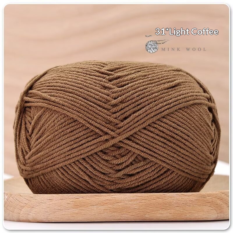4-ply Combed Milk Cotton Yarn Ball For Dolls Blankets And Hair Clips Suitable For Crochet