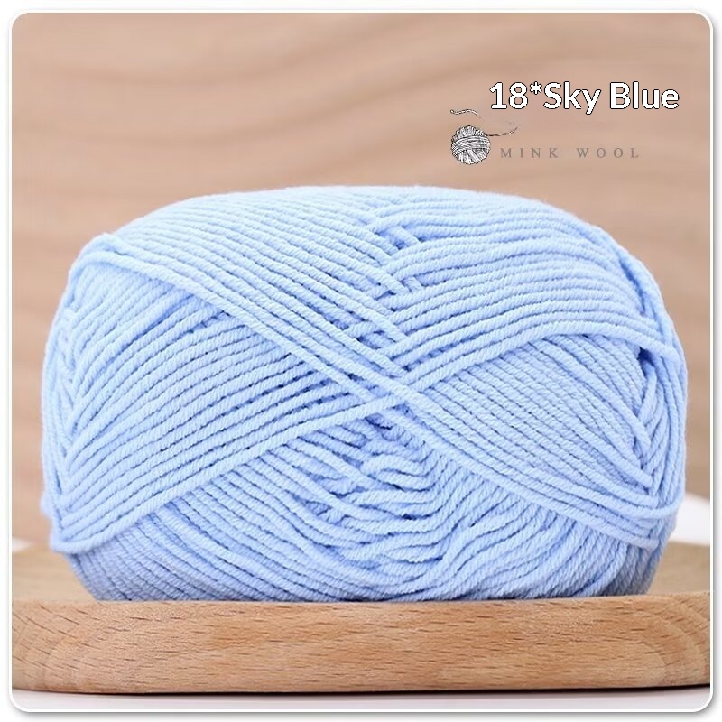4-ply Combed Milk Cotton Yarn Ball For Dolls Blankets And Hair Clips Suitable For Crochet