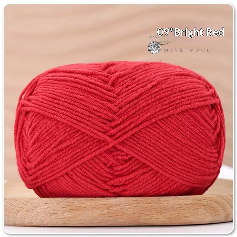 4-ply Combed Milk Cotton Yarn Ball For Dolls Blankets And Hair Clips Suitable For Crochet