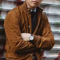 American-style Workwear Stand-up Collar Suede Autumnwinter Coat