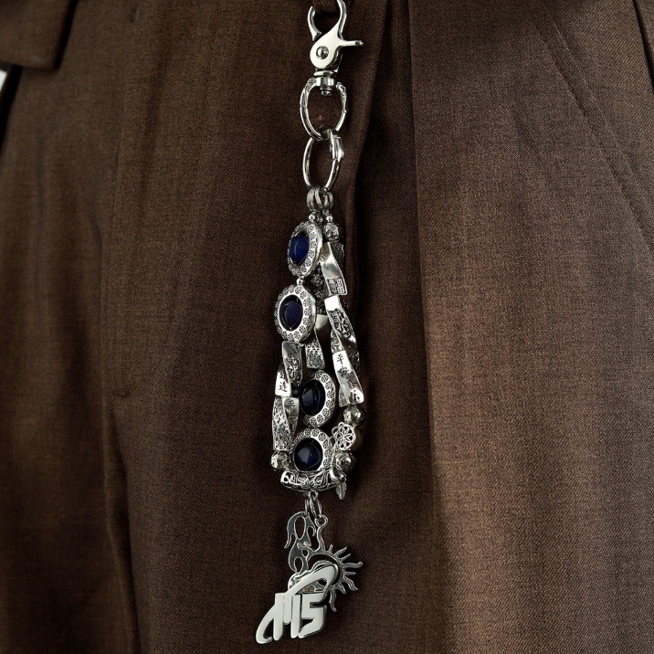 Street-style Pants Chain Beaded Keychain And Waist Chain Accessory