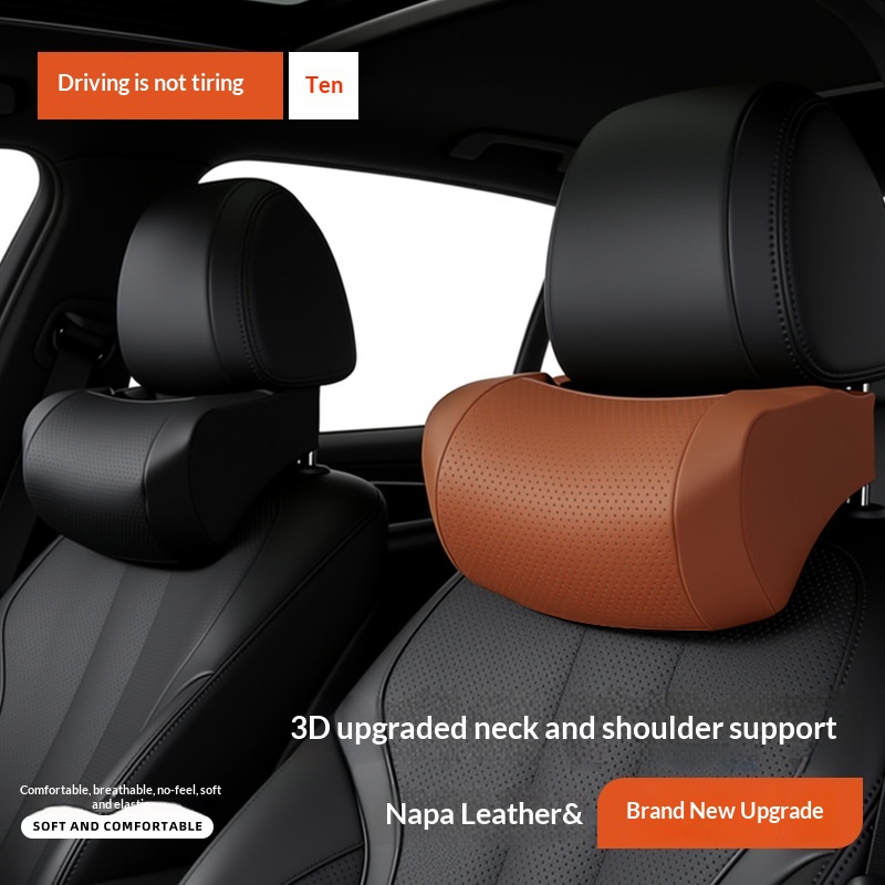 Nappa Leather Seat Headrest Pillow Interior Accessories