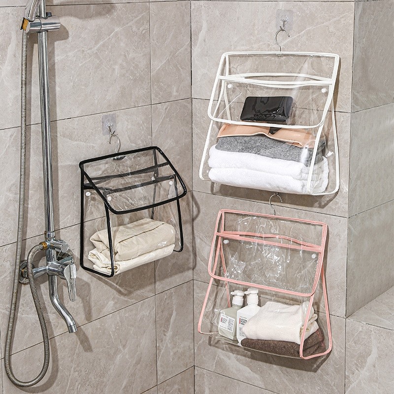 Transparent Waterproof Hanging Storage Bag For Bathroom Toiletries