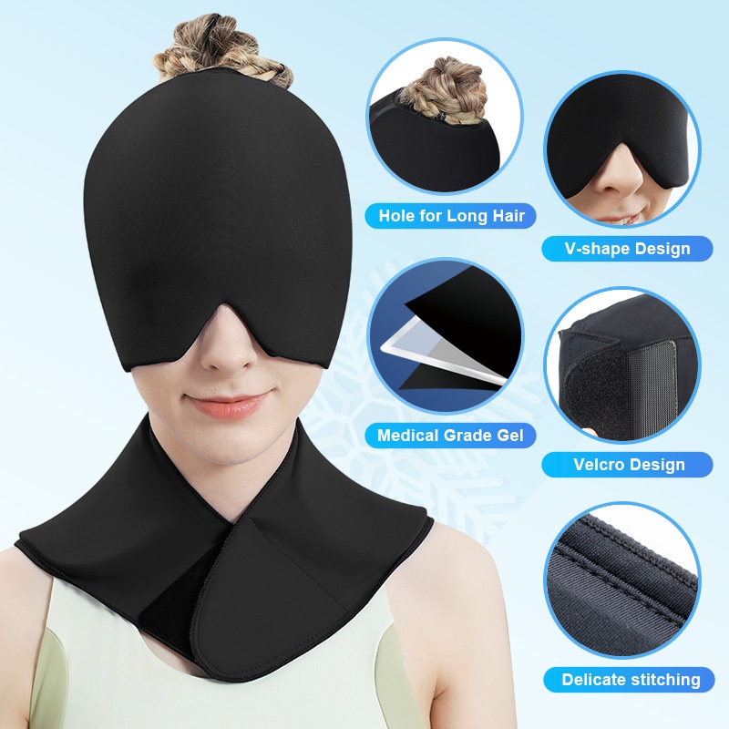 Amazon Cold Compression Hat And Neck Ice Pack Set Dual-Purpose Cold Mask With Shoulder Ice Pack