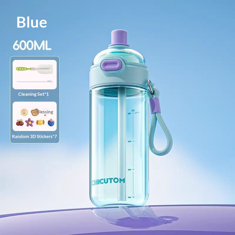 Outdoor Straw Cup Fitness Water Bottle Large Capacity Dual-use Portable — foto 2