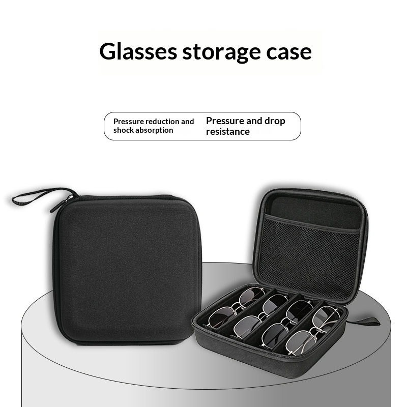 Large-Capacity Travel Sunglasses Storage Pouch With Card Slots