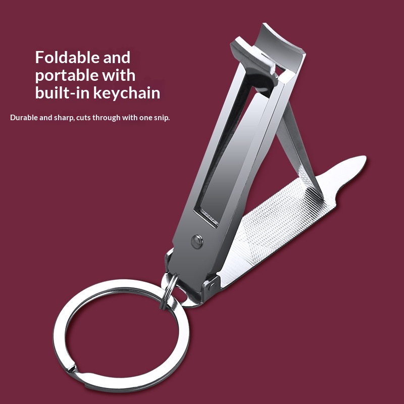 Single Thin, Splash-proof Stainless Steel Folding Nail Clipper