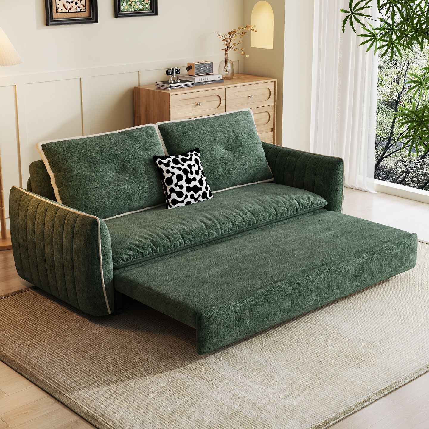 Space-Saving Corduroy Sofa Bed W Storage