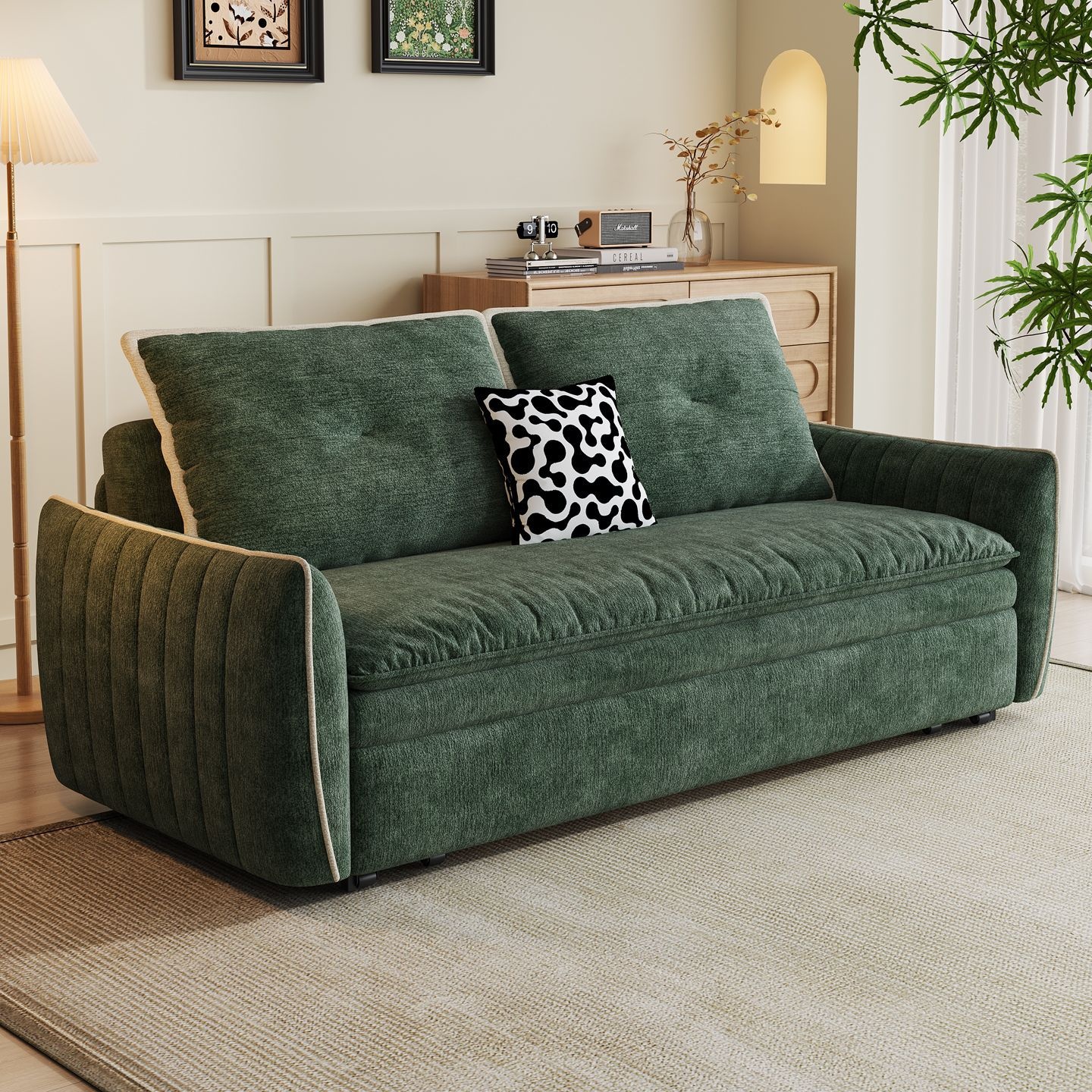 Space-Saving Corduroy Sofa Bed W Storage