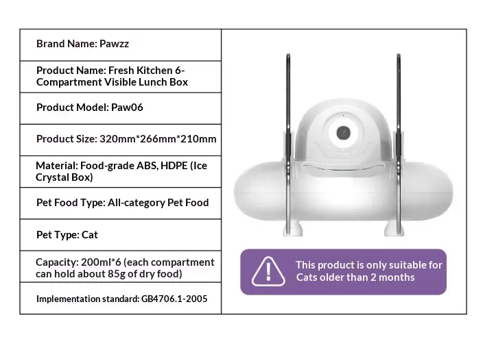 Smart Cat Feeder AI Facial Recognition Multi Cats Video Camera Gen Works For EU, US, UK, And AU
