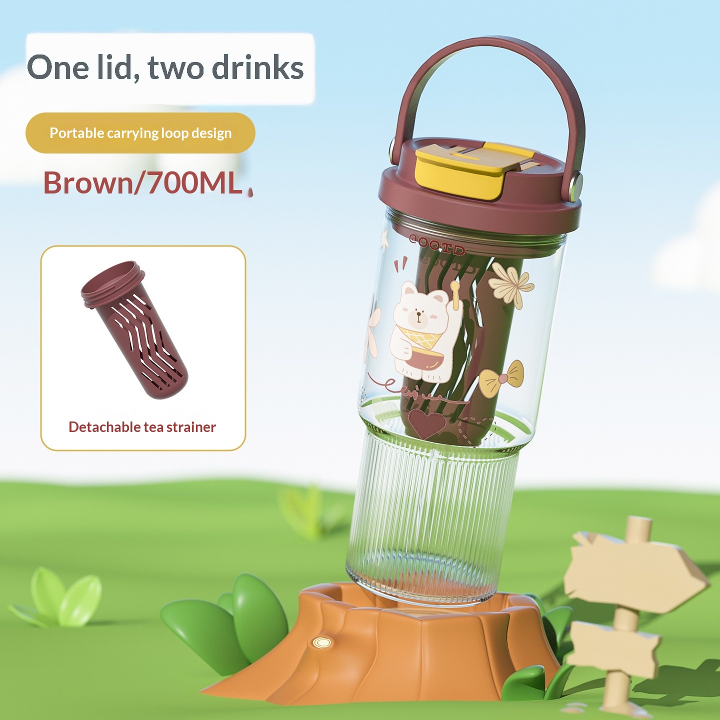 Large-capacity Portable-handled Plastic Cup