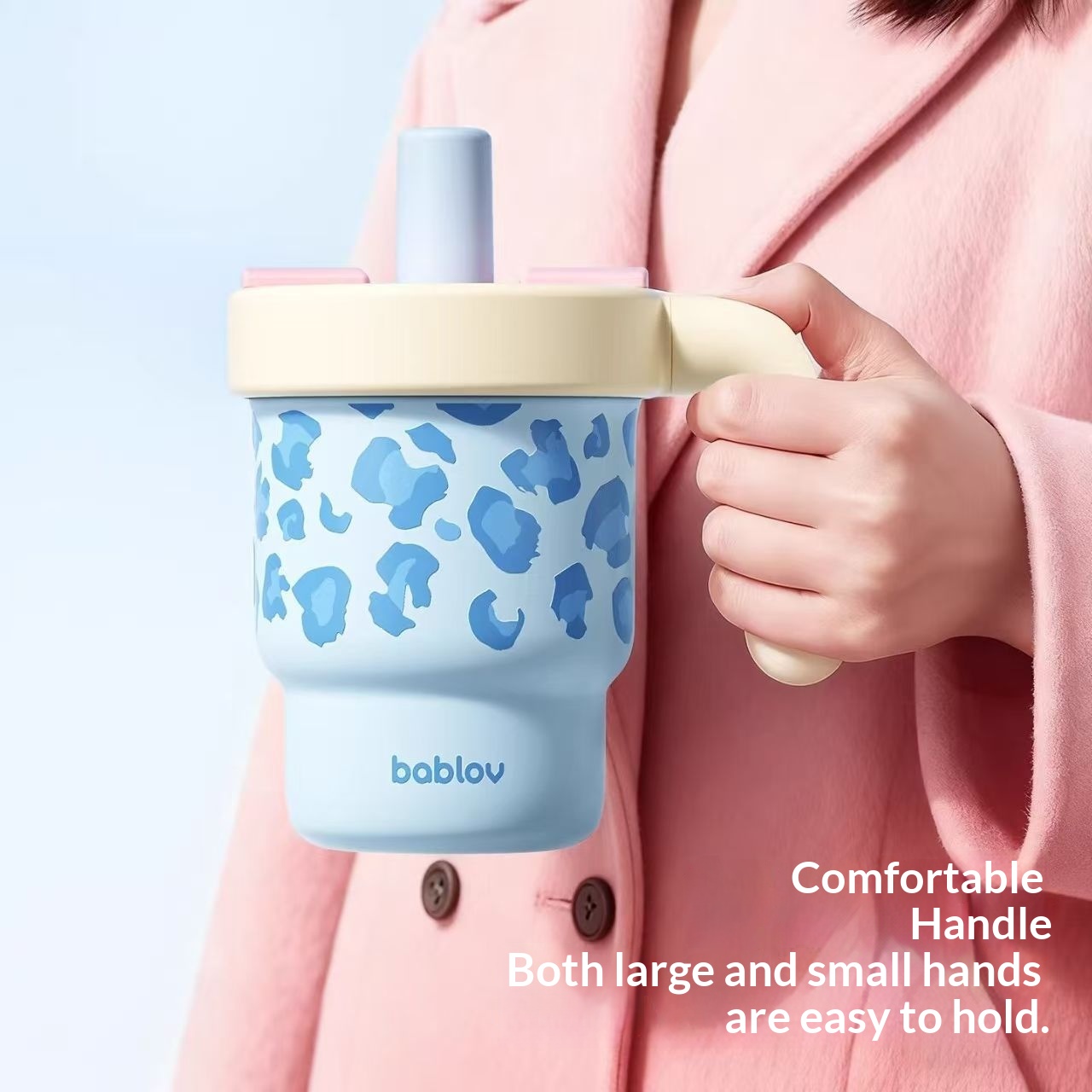 V-shaped Straw Insulated Cup Stylish Design For Women