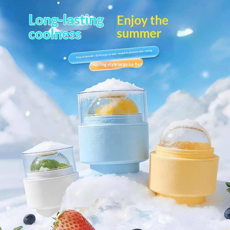 Ice Hockey Mold With Lid Round Ice Cube Tray