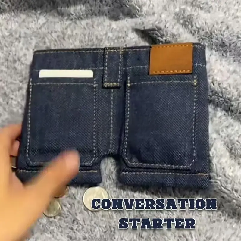 Jeans Wallet Foldable Denim Shaped Coin Purse