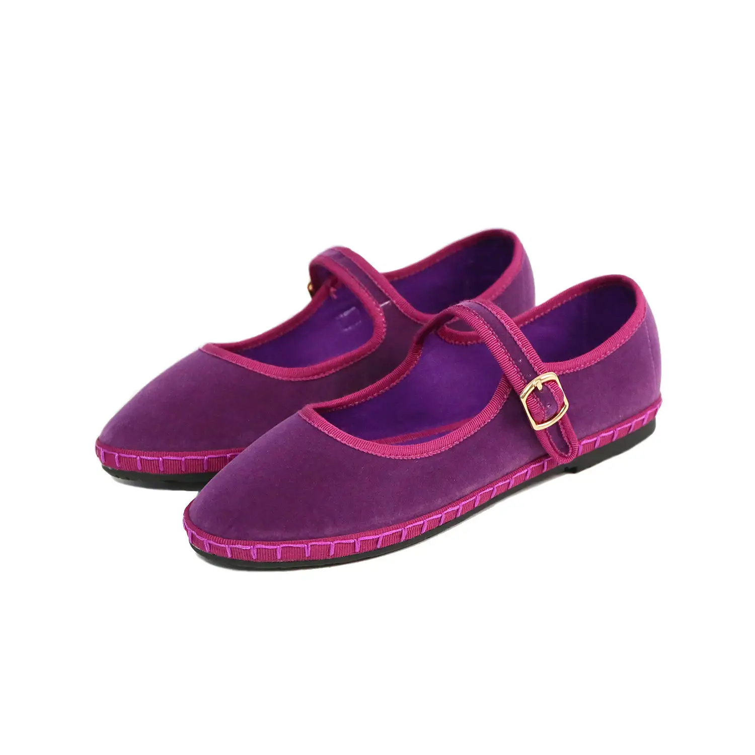 Retro Velvet Strap Mary Jane Shoes For Women