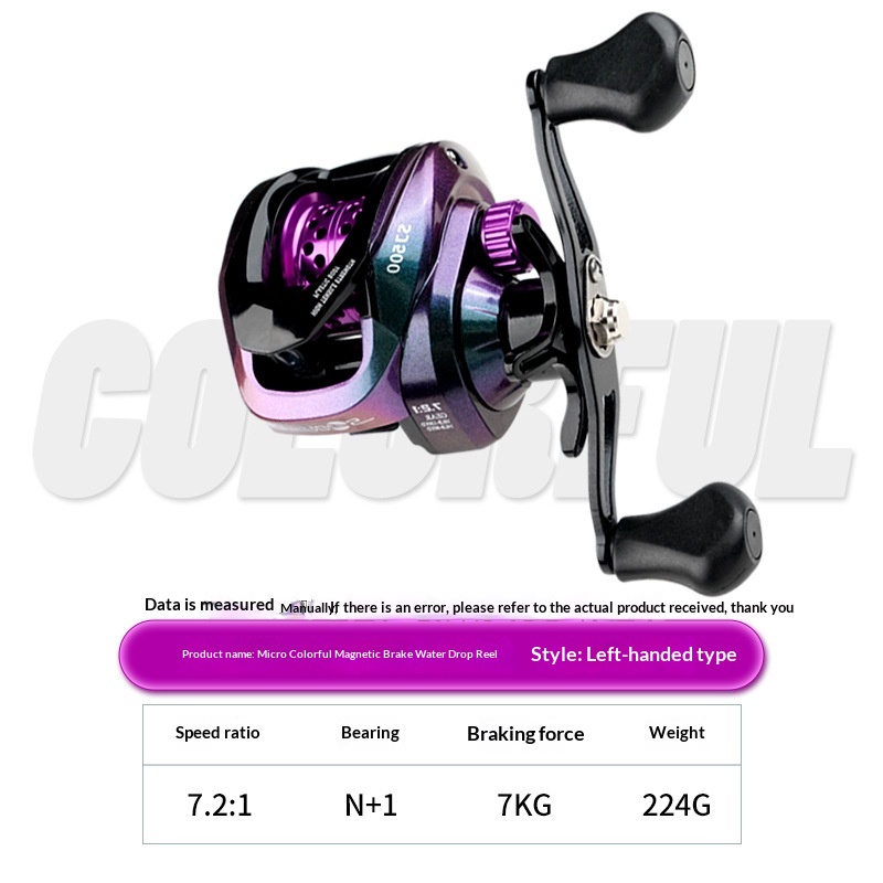 Colorful Magnetic Single Brake Baitcasting Reel – Metal Spool Long Distance Fishing Reel for Casting