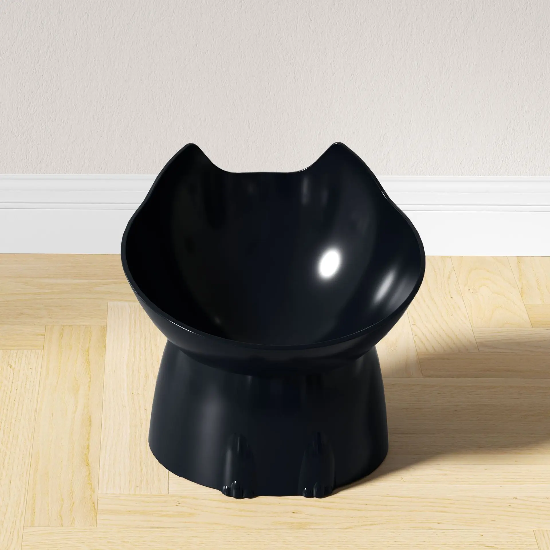 Elevated, Tip-resistant Plastic Pet Bowl