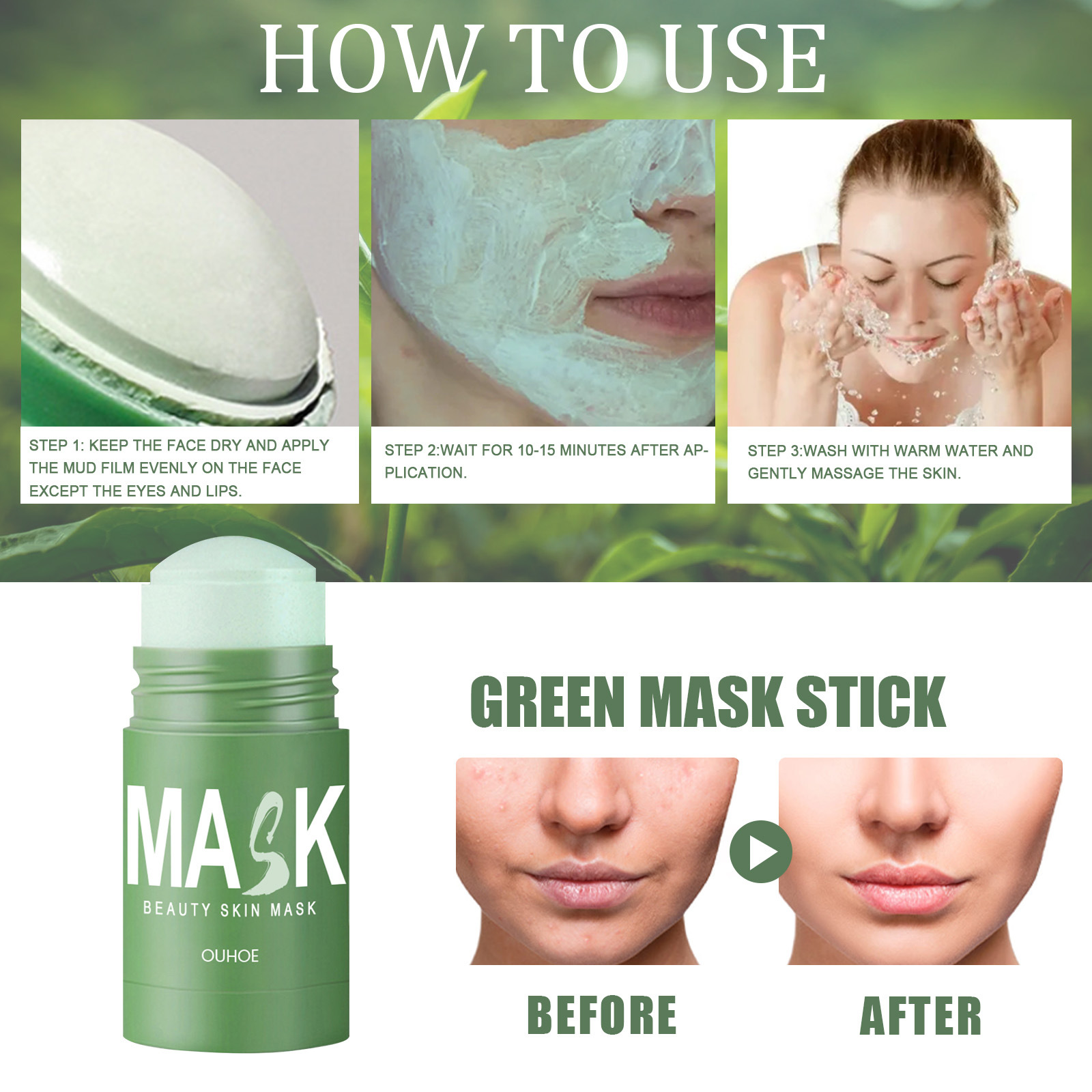 Cleansing And Nourishing Green Tea Mask Stick