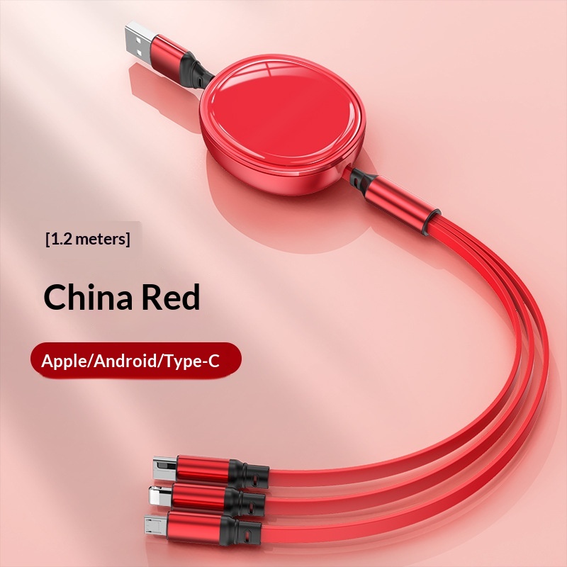 One-for-three Data Cable Storage-type Three-in-one Charging Cable