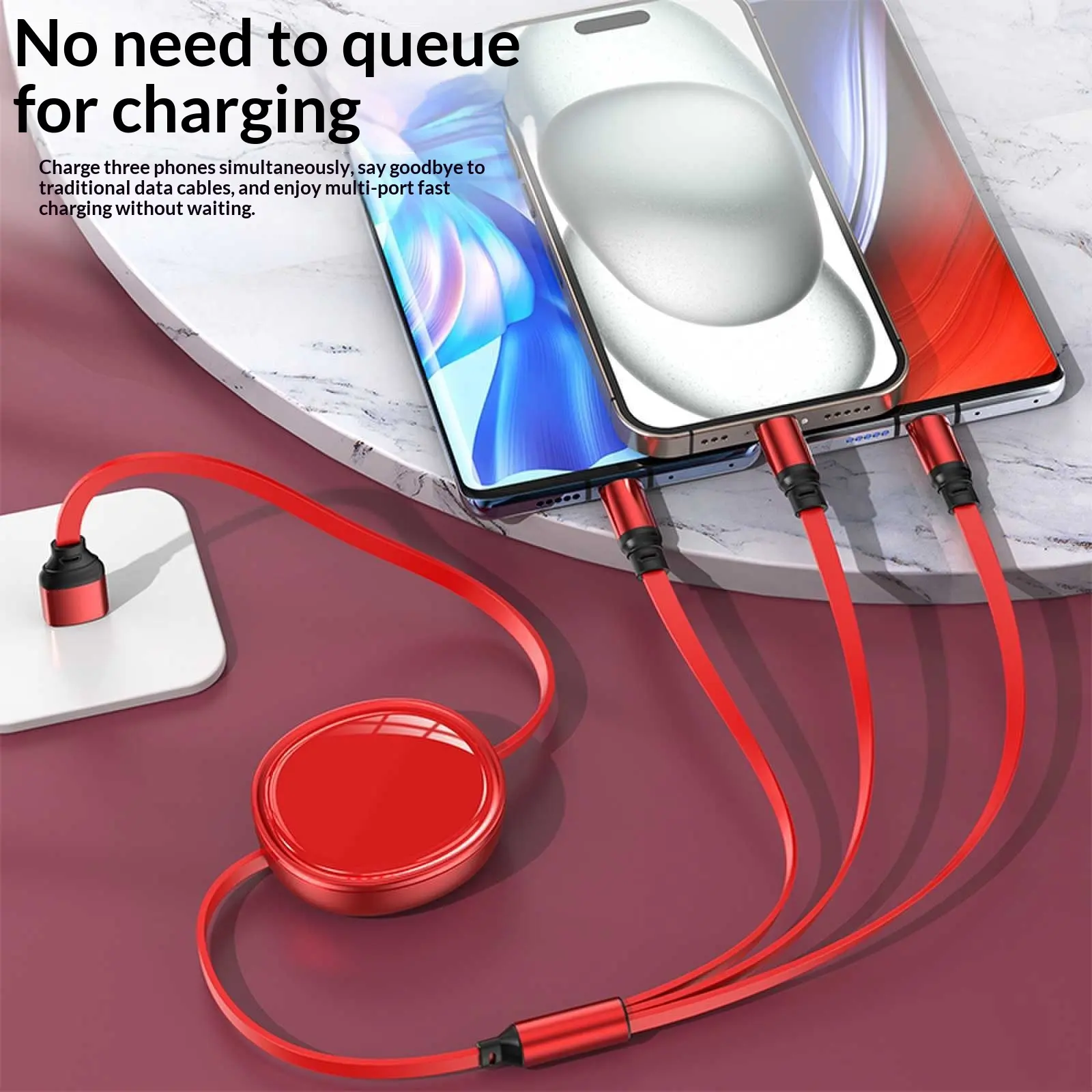 One-for-three Data Cable Storage-type Three-in-one Charging