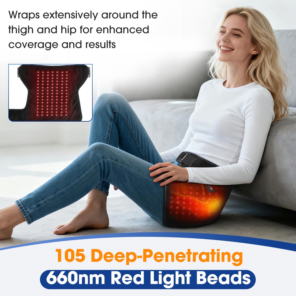 660nm Red Light Thigh Care, USB-powered Heating And Massage For The Hip Area