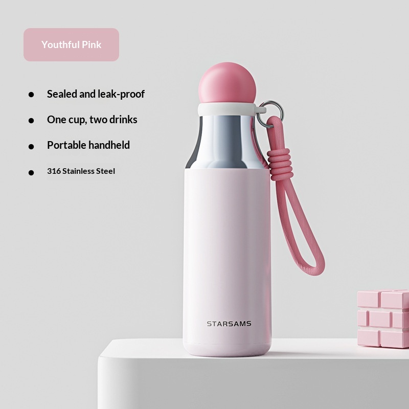Childrens Cartoon Insulated Cup With A Portable Straw