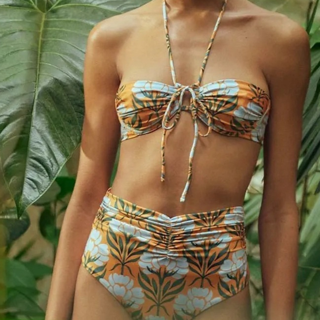 Womens Printed High-Waisted Top And Shorts Set