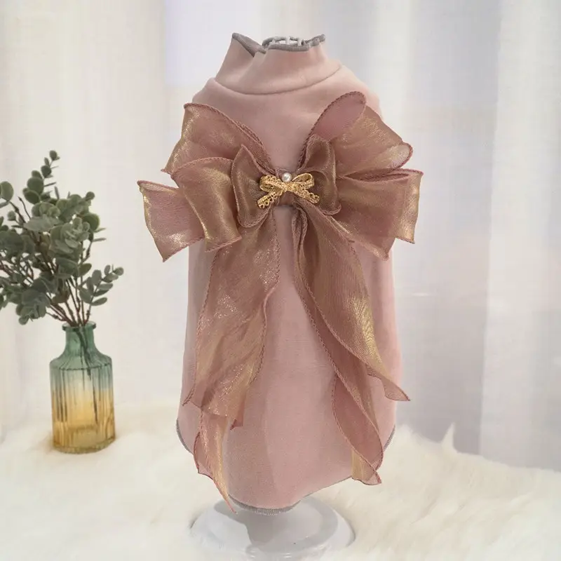 Warm Sweater for Small Adorable Bow-Knot Design
