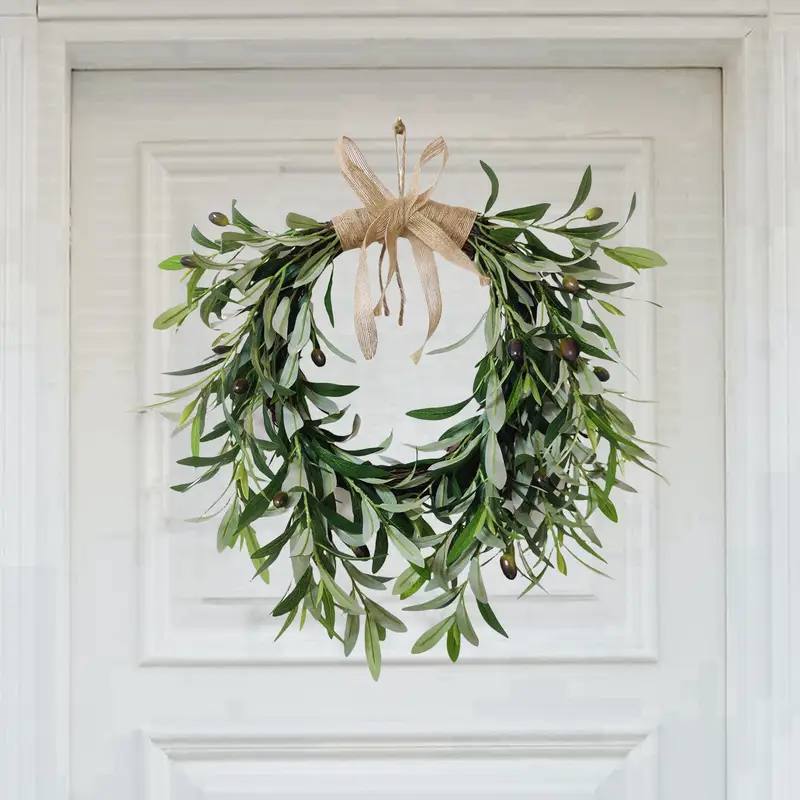 Olive Branch Christmas Artificial Flower Wreath Vine Ring