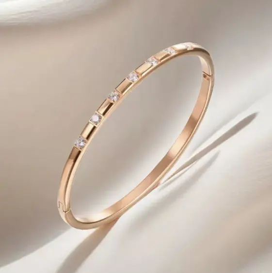 All-match Inlaid Zirconium Bracelet Fashion Couple Simple Bracelet