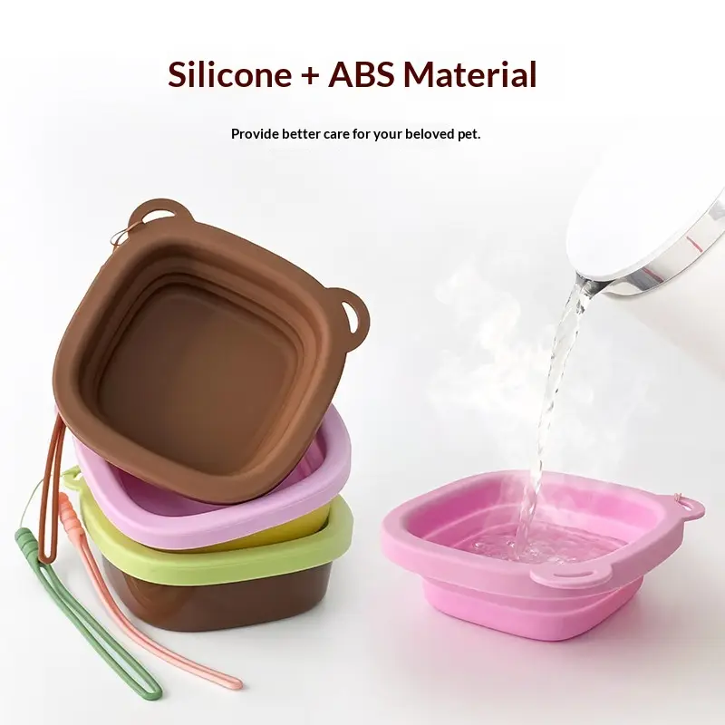 Silicone Foldable Pet Bowl Portable For Outdoor Use