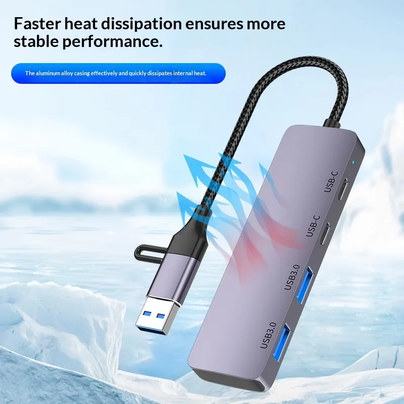 Portable Household Use Dual-function USB 3.0 Hub
