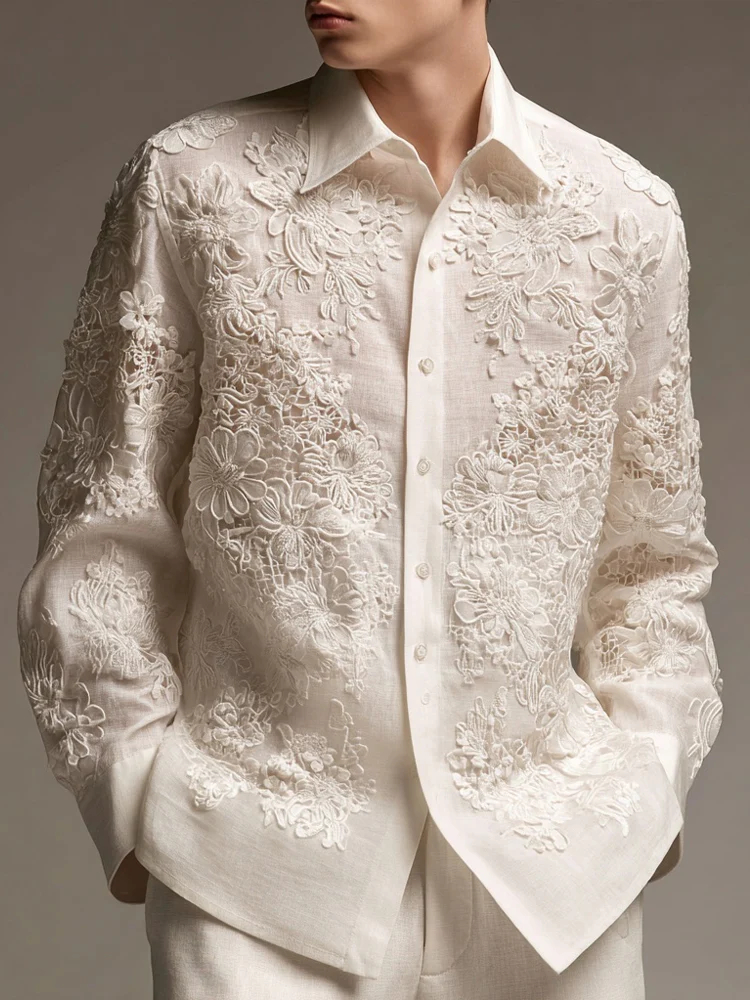 Fashionable Mens Off-white Polyester Shirt