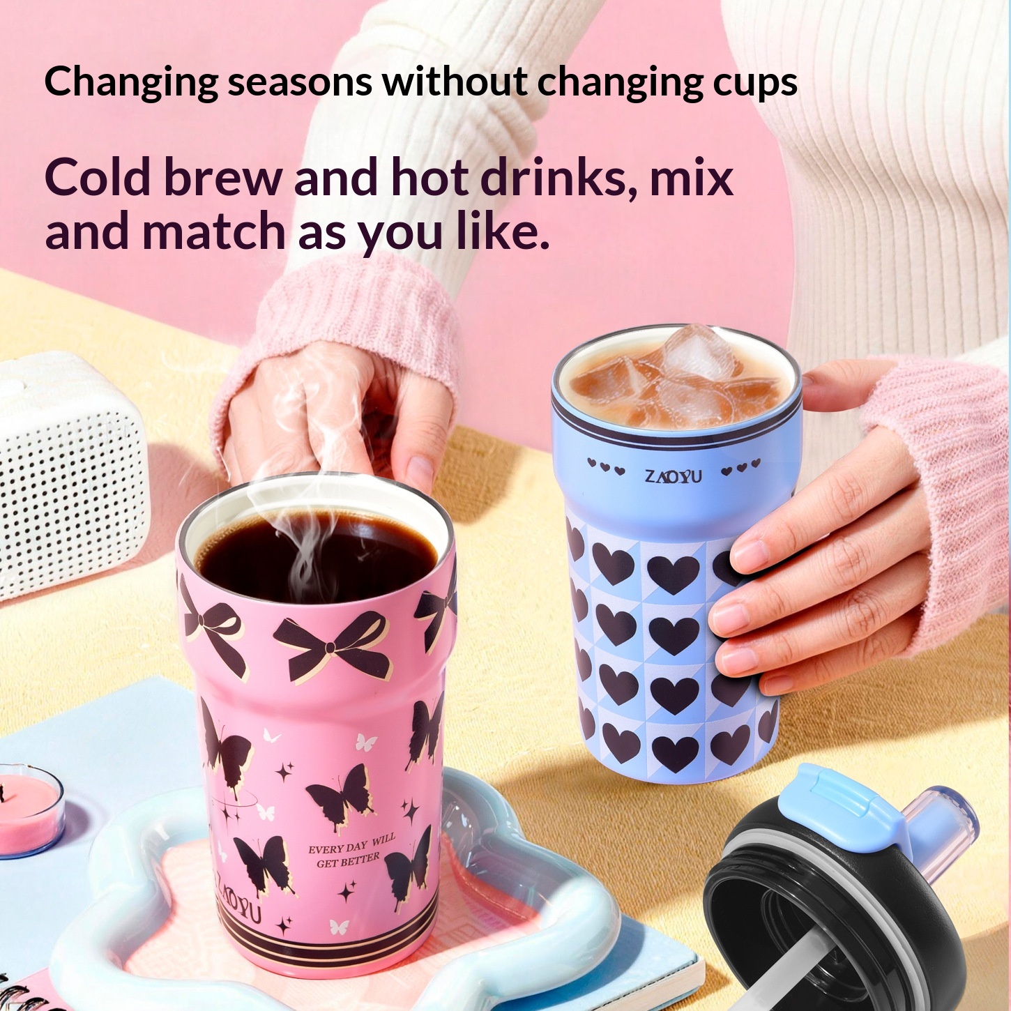 Affordable Luxury Stylish Design Portable Ice Tall Cup Large Capacity