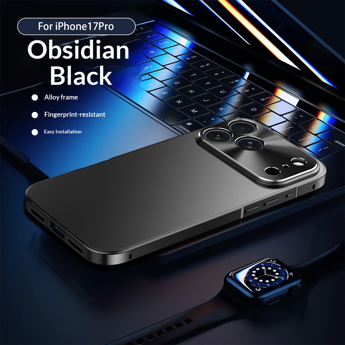 Solid Color Minimalist Metal Anti Drop Phone Case 9