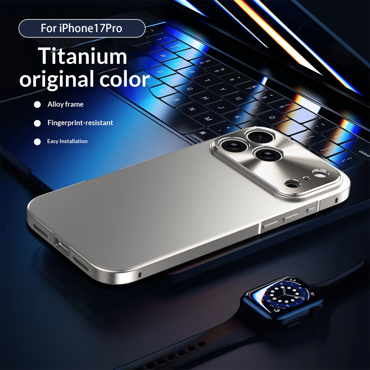 Solid Color Minimalist Metal Anti Drop Phone Case 3