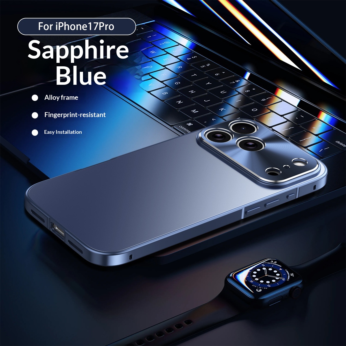 Solid Color Minimalist Metal Anti Drop Phone Case 4