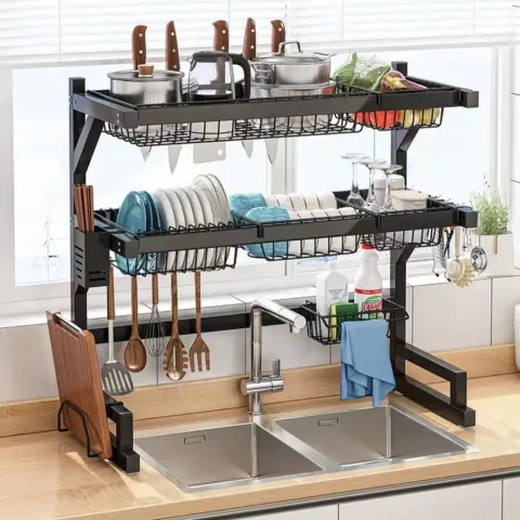 Multi-functional Home Kitchen Storage Rack Dish and Chopstick Draining