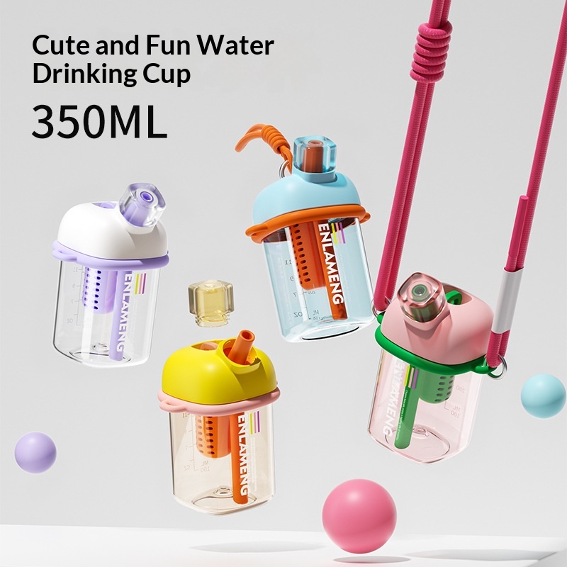Straw Water Bottle 350 Ml Resistant To Hot And Cold Temperatures Odor free With A Cute Design