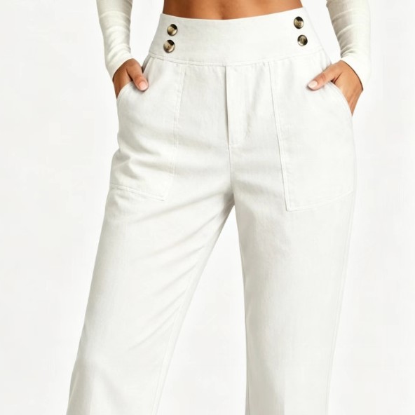 Casual Comfortable And Relaxed-fit Button-up Sweatpants
