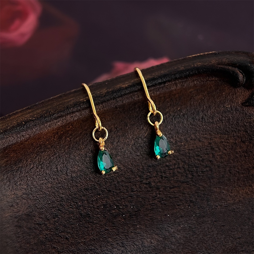 Vintage Light mid antique French Retro Waterdrop Grandmother Earrings
