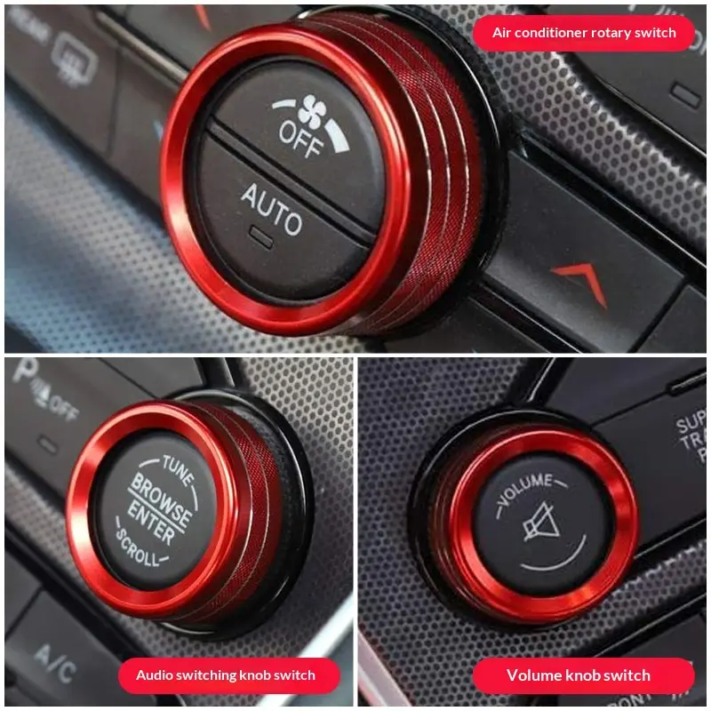 Car Center Console Air-conditioning Knob Bezel Trim Interior Modification
