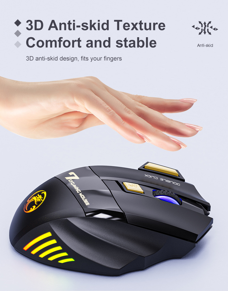 Colorful Breathing Light Wireless Gaming Mouse