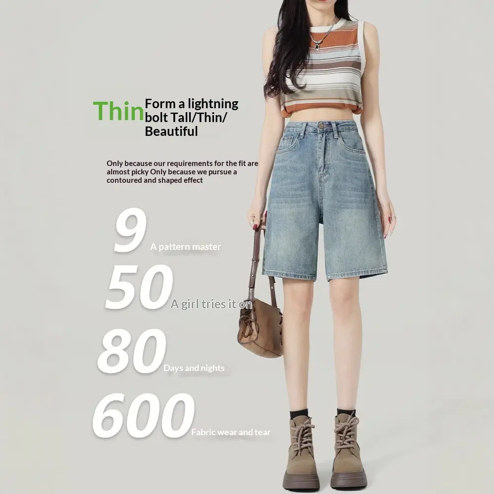 High-waisted Wide-leg Denim Jeans Womens Summer New Arrival