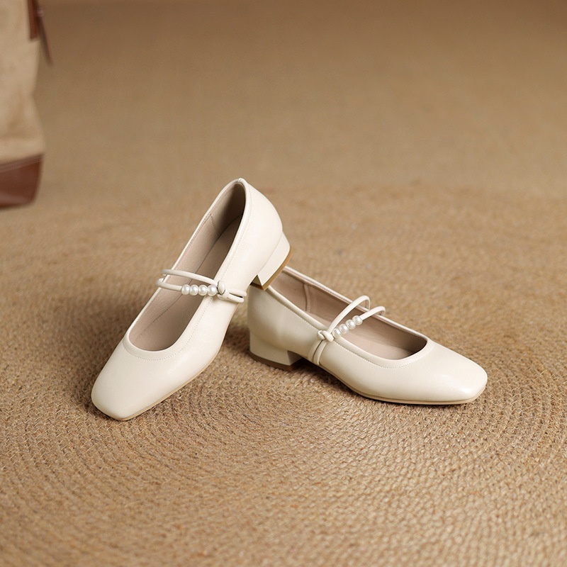 Square-Toe Slip-On Shoes – angled view