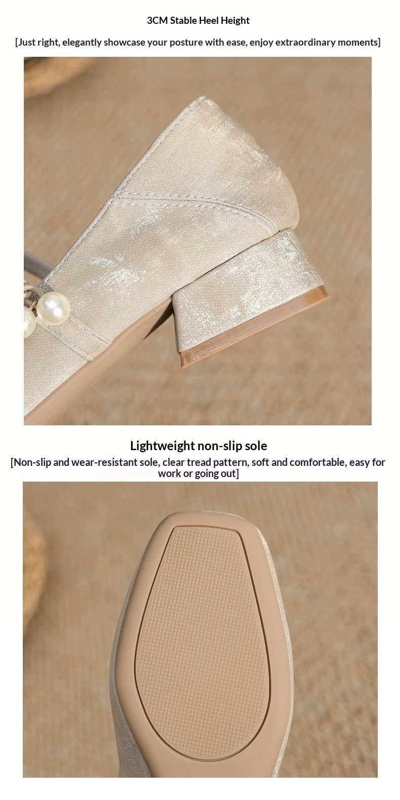 Microfiber Chunky-Heel Flats – top-down view